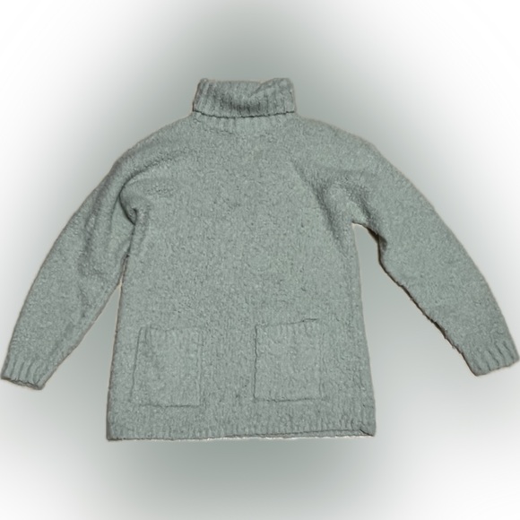 Sweaters - 💥Women’s Green Turtleneck Sweater Pockets Top Shirt Cardigan Jacket Coat Small